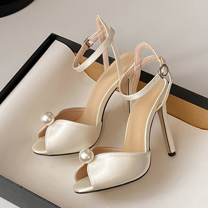 Women Shoes Ysl - Liyke คุณภาพสูง COZY Silk Peep Toe