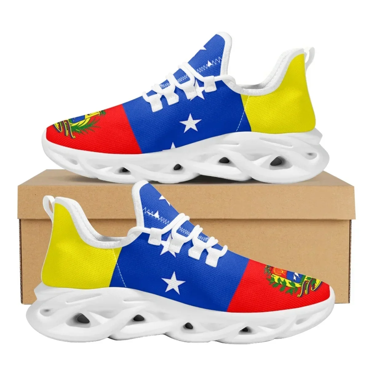 Women'S Shoes For Tennis - รองเท้าผ้าใบลายธงชาติเวเนซุเอลาสำหรับสตรี ผู้ชาย 2023 รองเท้าวิ่งลำลอง ระบายอากาศได้ดี รองเท้าเดินแบบตาข่าย