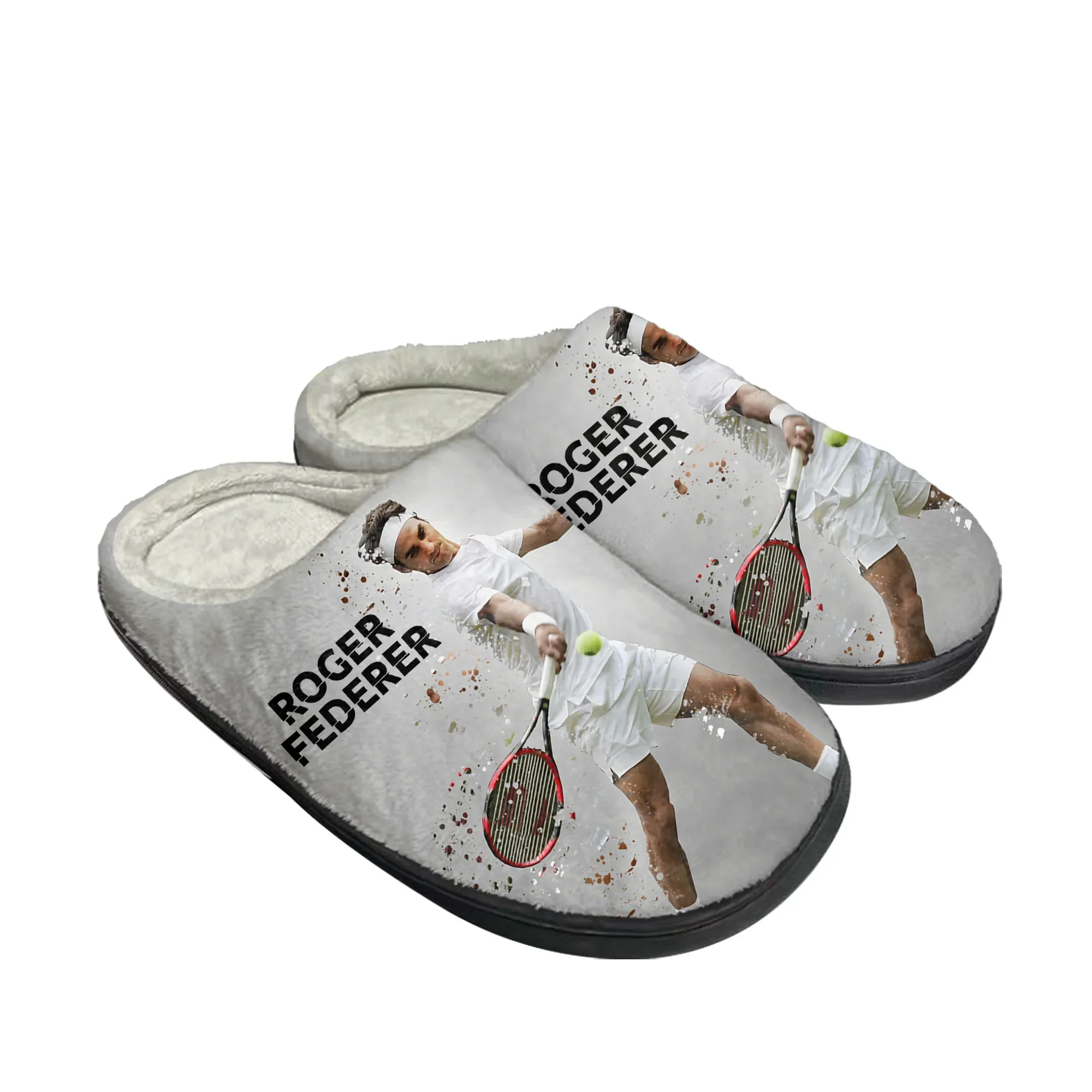Women'S Shoes For Tennis - รองเท้าแตะผ้าฝ้ายสำหรับใส่ในบ้าน Tennis King Federer สำหรับผู้ชายและผู้หญิง รองเท้าแตะนุ่มสบายสำหรับห้องนอน