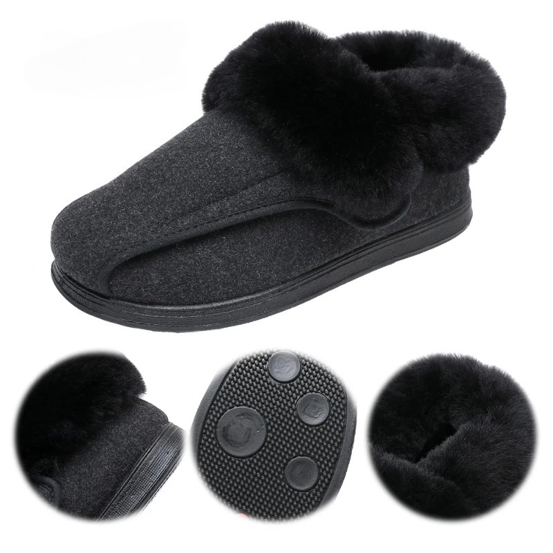 Women'S Shoes For Neuropathy - รองเท้าสำหรับผู้ป่วยเบาหวานสำหรับผู้หญิง รองเท้าฤดูหนาวที่ให้ความอบอุ่น ปรับระดับได้ ขนาดกว้างพิเศษ เหมาะสำหรับผู้สูงอายุ บรรเทาอาการปวดเท้าและอาการเส้นประสาทอักเสบ