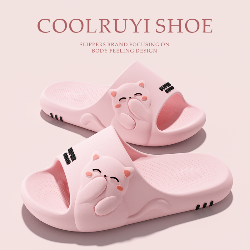 Mule Slip On - รองเท้าแตะคู่รักลายการ์ตูนแมว พื้นนุ่ม ใส่สบาย ไซส์ใหญ่ 36-45 สำหรับฤดูร้อน