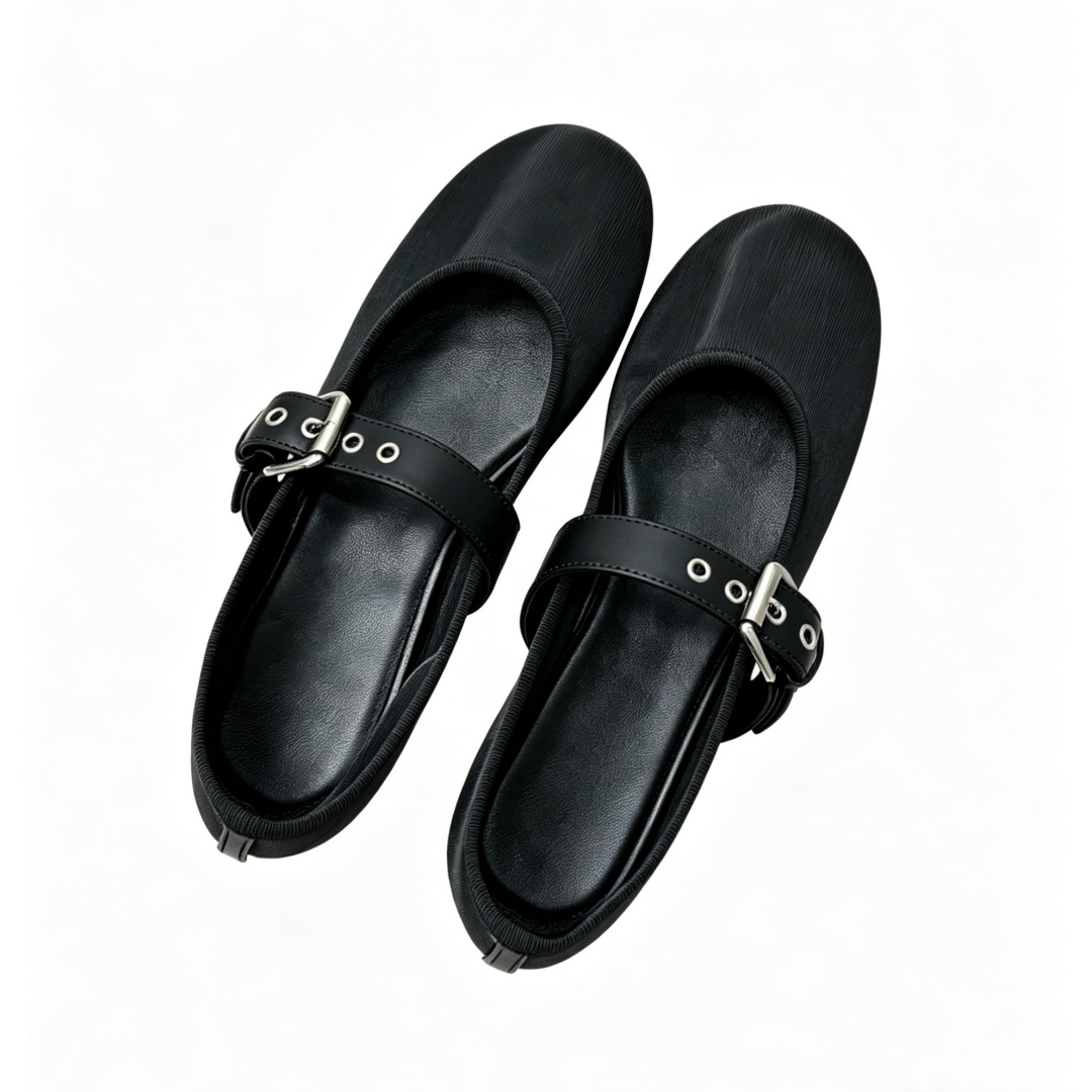 Ballet Flat Women - รองเท้าบัลเลต์ผู้หญิงแบรนด์หรู รุ่น 5F373E รองเท้าลำลองสำหรับเต้นรำ วัสดุตาข่าย ซับในหนังแกะ