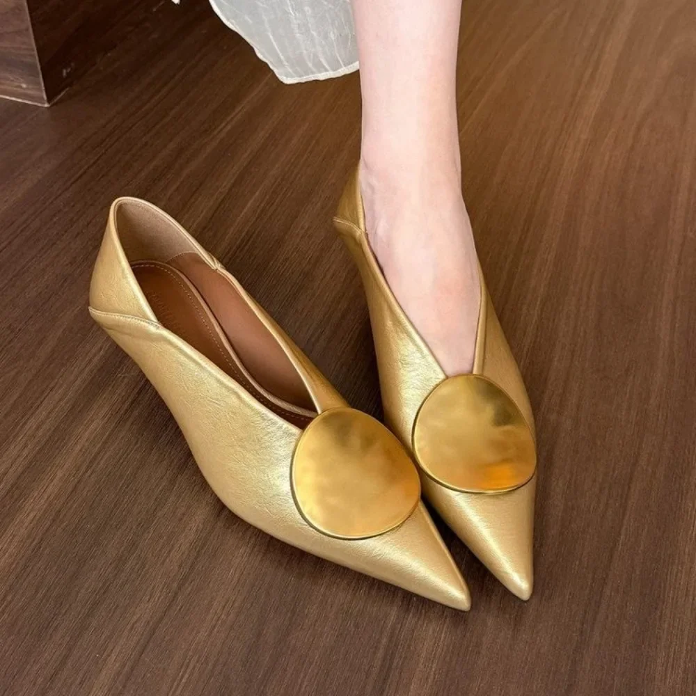 Women Shoes Elegant - รองเท้าส้นสูงผู้หญิงหรูหรา ปลายแหลม ส้นเตี้ย รองเท้าดีไซเนอร์ รองเท้าแฟชั่นเซ็กซี่ รองเท้าปั๊มส์ผู้หญิง