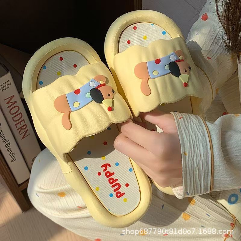 Women'S Shoes For Flat Feet - รองเท้าแตะรูปฮอทดอกการ์ตูนสำหรับผู้หญิง นุ่มสบาย กันลื่น ใส่ได้ทั้งในบ้านและนอกบ้าน รองเท้าแตะฤดูร้อนน่ารัก รองเท้าคู่รักสำหรับใส่ในบ้าน
