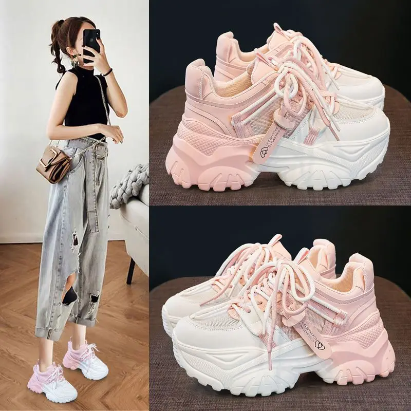 Women'S Shoes For Tennis - รองเท้าผู้หญิง รองเท้าลำลอง รองเท้าผ้าใบแฟชั่น รองเท้าพื้นหนา รองเท้าเทนนิส รองเท้าผู้หญิง