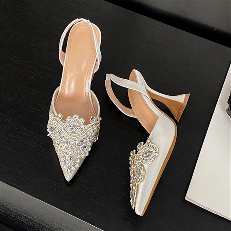 Women Shoes Ysl - Eilyken ฤดูใบไม้ผลิคริสตัลเพชร Slingback ผู้หญิงปั๊มแฟชั่น Pointed Toe