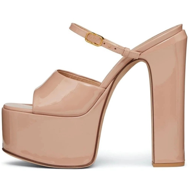 Women'S Shoes Peep Toe - แพลตฟอร์มความสูงเพิ่มรองเท้าแตะสตรีรอบ Toe ส้นดิบ BUCKLE Femme ปั๊ม