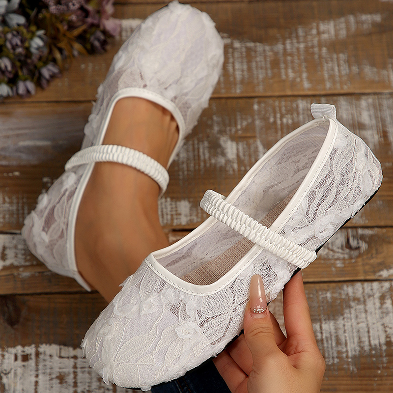 Women Shoes Elegant - รองเท้าผู้หญิงรองเท้าตาข่ายระบายอากาศรองเท้าแบนผู้หญิงแมรี่เจนรองเท้าสีขาวรองเท้าซาปาตอส มูเยอร์ สง่างามรองเท้าสบายๆฤดูใบไม้ร่วงรองเท้า