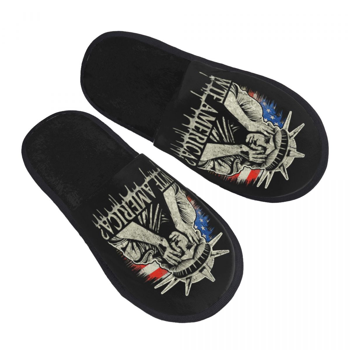 Women'S Shoes Liberty - รองเท้าแตะเมมโมรี่โฟมลายเทพีเสรีภาพแบบกำหนดเองของ Wtf America สำหรับผู้หญิง ใส่ในห้องนอนหรือในบ้าน