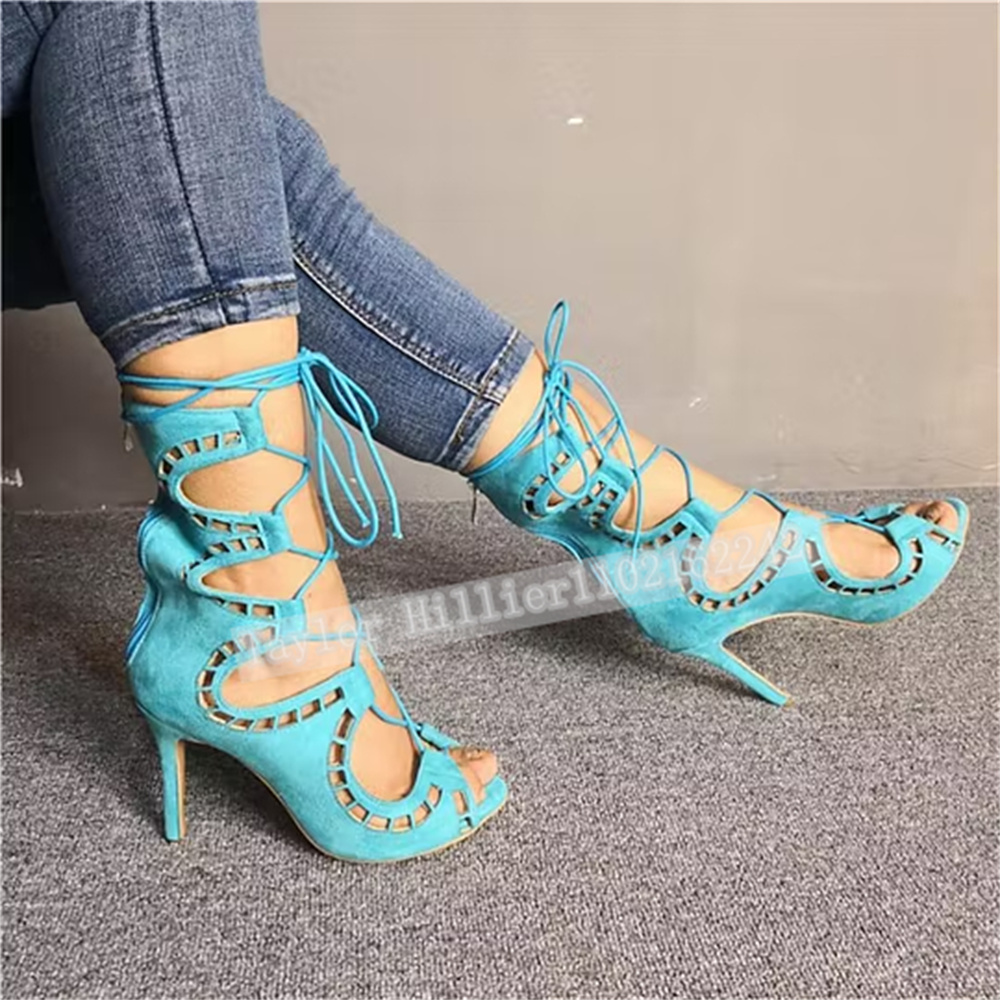 รองเท้าส้นสูงแบบเปิดนิ้วเท้าสี - Suede Ankle Boot บทวิจารณ์และราคา