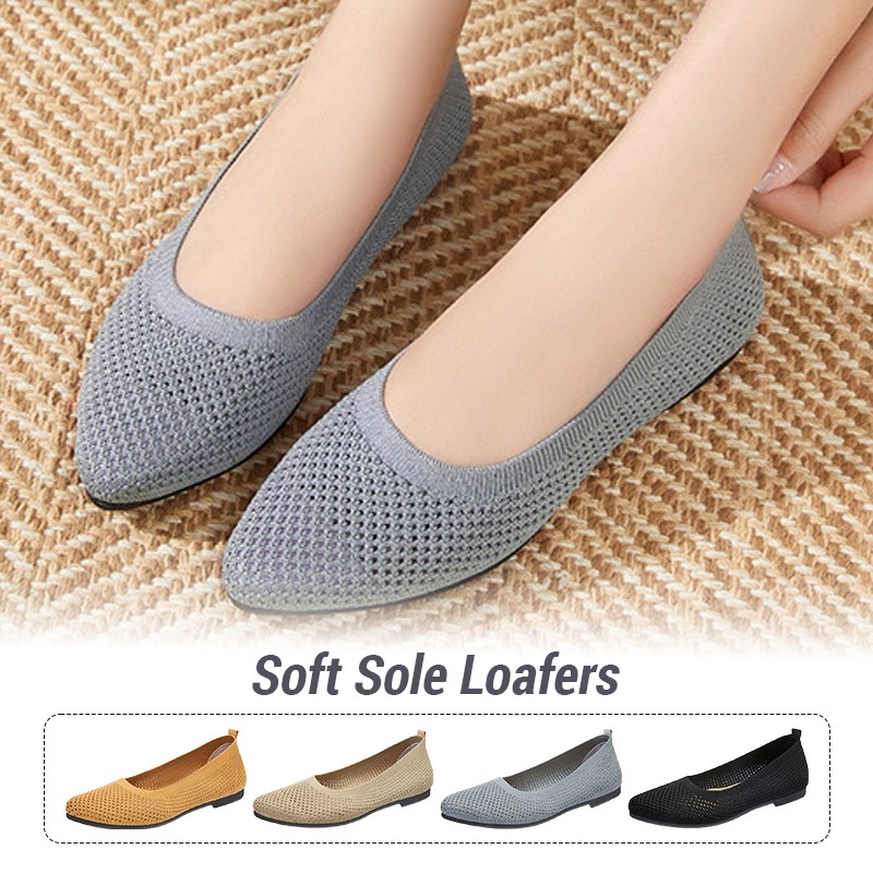 รองเท้าผู้หญิงแบบสวม  ถักนิต   - Ballet Flat Women บทวิจารณ์และราคา