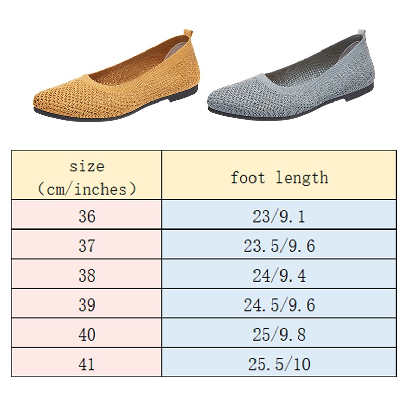รองเท้าผู้หญิงแบบสวม  ถักนิต   - Ballet Flat Women บทวิจารณ์และราคา