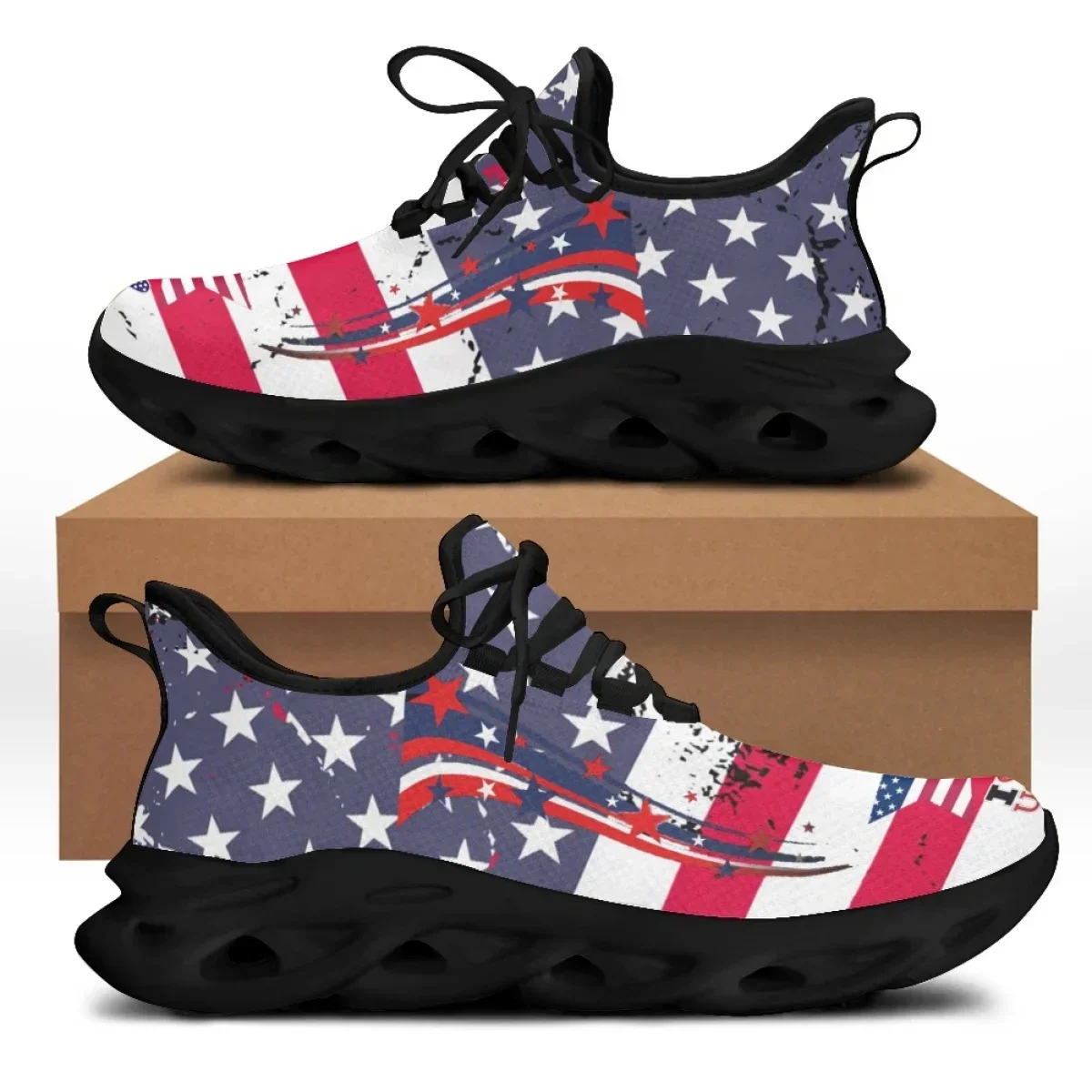 7.4 รองเท้าส้นเตี้ยพิมพ์ลายธงช - Women'S Shoes Liberty บทวิจารณ์และราคา