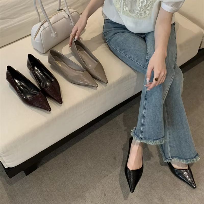 รองเท้าส้นเตี้ยหัวแหลมสำหรับผู - Women Shoes Elegant บทวิจารณ์และราคา