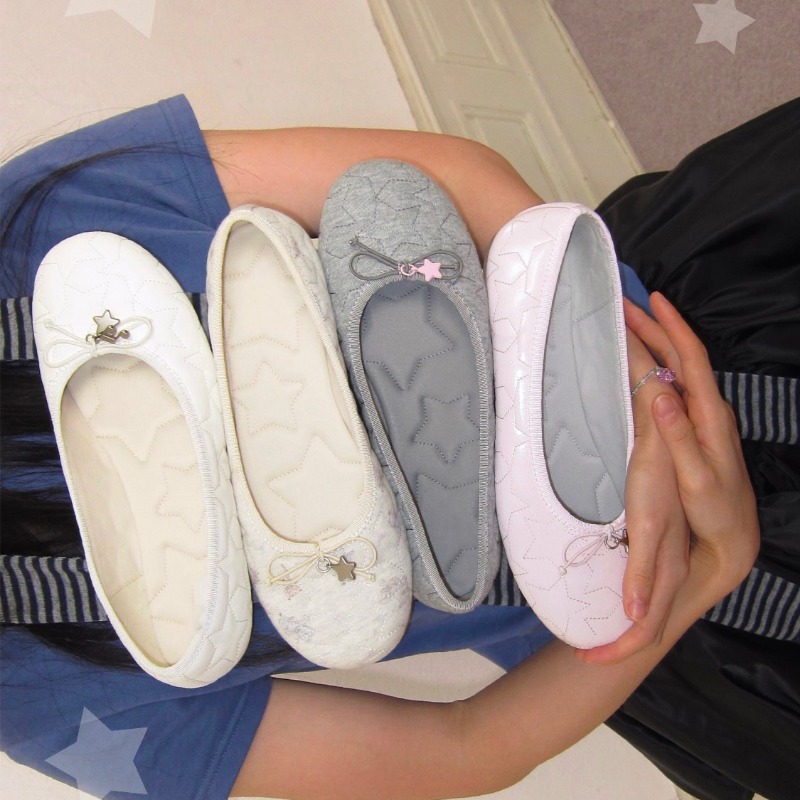 รองเท้าบัลเลต์แบบผูกโบว์ - สไต - Ballet Flat Women บทวิจารณ์และราคา