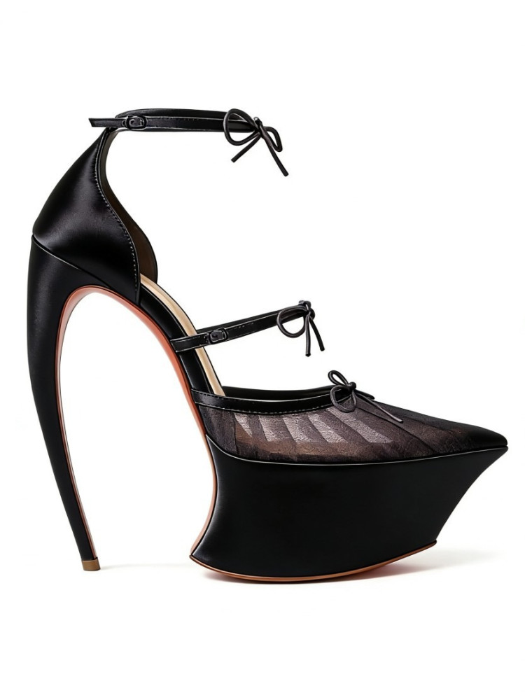 รองเท้าส้นสูงทรงหัวแหลมแบบส้นต - Ballet Flat Women บทวิจารณ์และราคา
