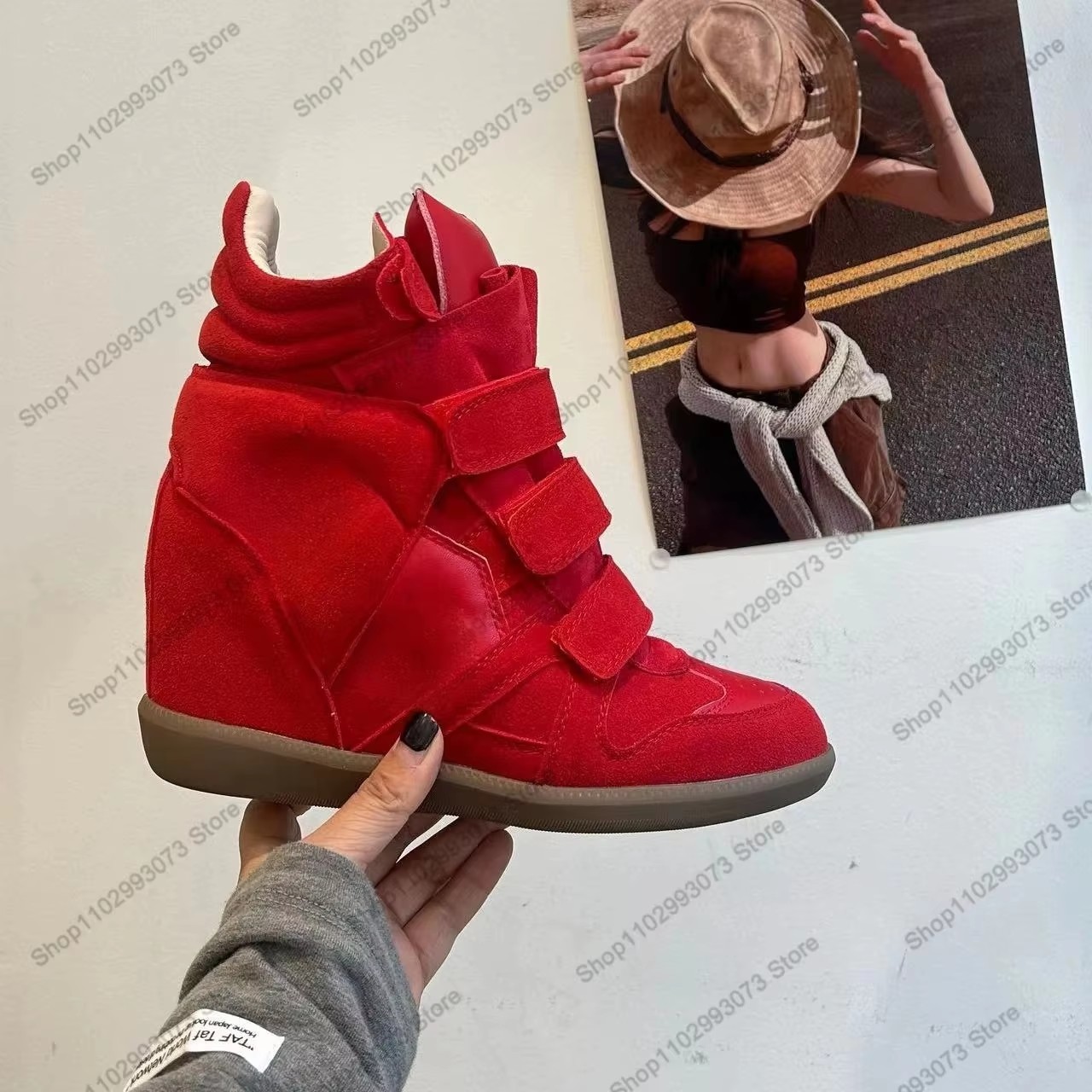 รองเท้าผ้าใบหุ้มข้อส้นลิ่มซ่อน - Suede Ankle Boot บทวิจารณ์และราคา